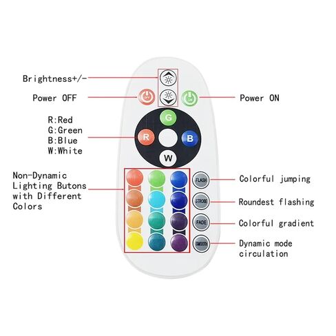 RGB LED شرائط مصباح 1000 واط التحكم عن بعد 220 فولت 16 لون أضواء 4 دبوس 11 مللي متر موصل 5050 24 مفاتيح تحكم باهتة in Kuwait