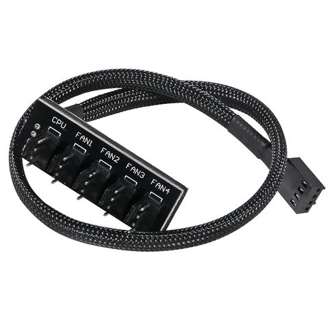 2 قطعة PWM Fan Hub، 4-Pin PWM PC Fan Hub كابل إمداد الطاقة من 1 إلى 5 طرق مقسم لمراوح تبريد الكمبيوتر المكتبي 12 فولت in Kuwait
