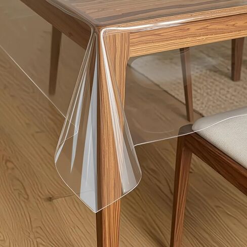 Pureegg Clear Plastic Table Cover Protector - 100% Waterproof & Spill-Proof Table Cloth for Rectangle Table, Transparent Vinyl Tablecloth for Inside & Outside Dining, Party, 54" x 72" in Kuwait