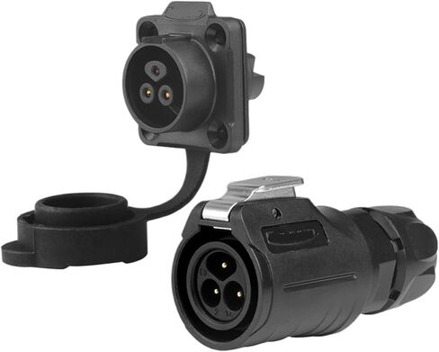 LP16 Aviation Plug Socket 3-core Waterproof Connector Screw-on Plastic Locking Wire | Flange female seat in Kuwait
