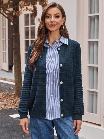 BAISHENGGT Women's Knit Cardigan Sweaters Casual Fall Fashion Long Sleeve Button Down Trendy Outerwear in Saudi Arabia
