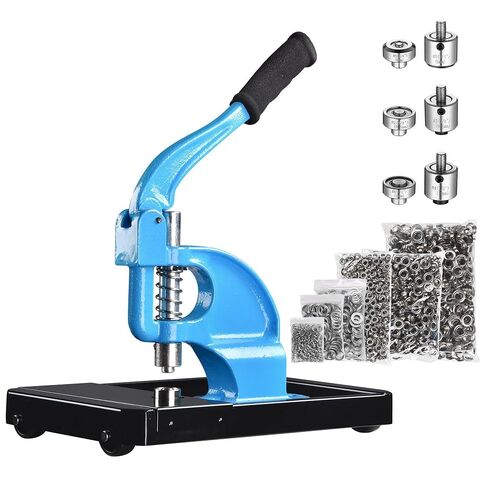 Yescom 1/4" 3/8" 1/2" Grommet Tool Kit Size #0#2#4 3-die Grommet Press Machine with Rolling Base 900 Sets of Grommets and Washers for Fabric Canvas Tarps Banners Labels Prints in Saudi Arabia