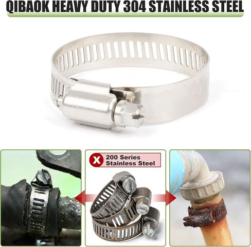U.S. Solid 50PCS Hose Clamps Stainless Steel Adjustable 1/2"–3/4" (13–19mm) Worm Gear Hose Clamp, Heavy Duty Metal Small Hose Clamps for Automotive, Plumbing, Fuel Line in Kuwait