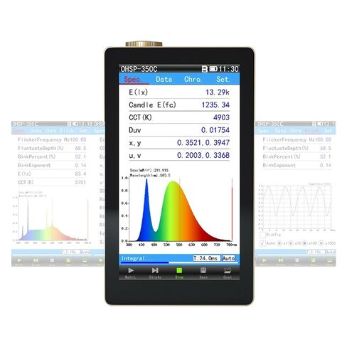 350C Handheld Spectrometer Color Temperature Tester 380-780nm Spectral Irradiance Colorimeter CCT CRI Lux Meter High Sensitivity, Low Error in Kuwait
