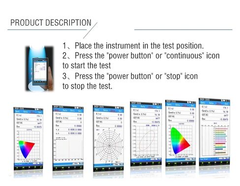350C Handheld Spectrometer Color Temperature Tester 380-780nm Spectral Irradiance Colorimeter CCT CRI Lux Meter High Sensitivity, Low Error in Kuwait