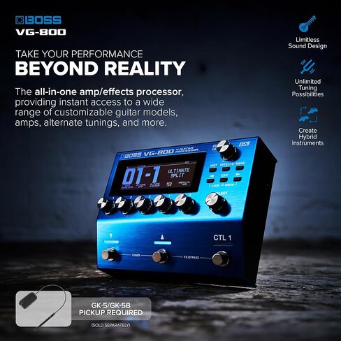 بوس VG-800 | معالج جيتار V من الجيل التالي | نمذجة الآلات الوترية الواقعية للغاية | ضبط فوري مخصص أو بديل أو إسقاط | وظائف الجيتار والباس المزدوج in Kuwait
