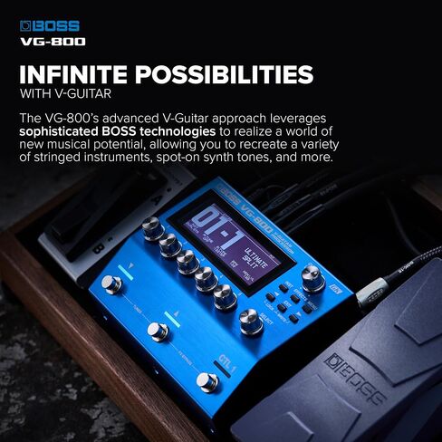 بوس VG-800 | معالج جيتار V من الجيل التالي | نمذجة الآلات الوترية الواقعية للغاية | ضبط فوري مخصص أو بديل أو إسقاط | وظائف الجيتار والباس المزدوج in Kuwait