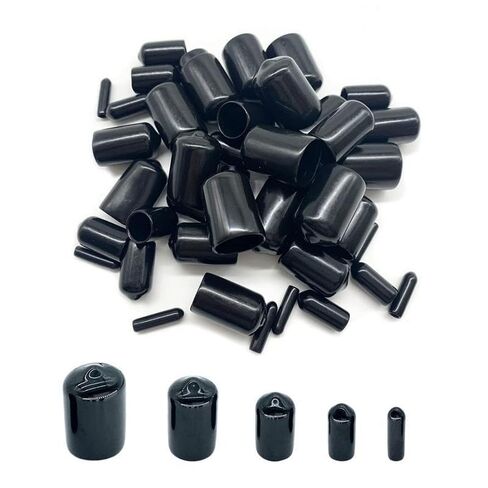 Plastic end Cap,Rubber Screw Caps,200PCS 1.5-5.0mm End Cap PVC Plastic Cable Wire Thread Waterproof Cover Vinyl Elastic(Red,4.0mm) in Saudi Arabia