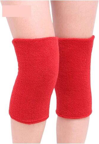 Warm Towel Non-Slip Dance Ski Knee Pads Outdoor Sport Leg Sleeve Kneelet Soft Knee Pad Knee Support for Ski Cycling(Red) in Kuwait