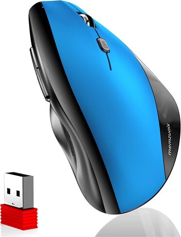 memzuoix ماوس لاسلكي عمودي مريح - ماوس لاسلكي بصري 2.4G مع 3 مستويات DPI (800/1200/1600) - ماوس كبير الحجم لليد اليمنى لأجهزة الكمبيوتر المحمول، Mac، الكمبيوتر الشخصي، سطح المكتب - أرجواني in Kuwait