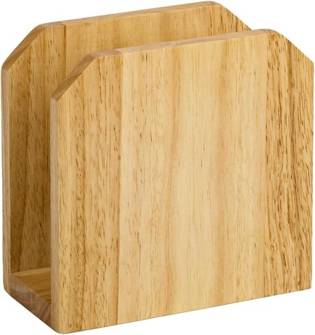 Farmhouse Napkin Holder, Solid Rubberwood Vertical Stand, Sturdy Kitchen & Dining Table Organizer, Holds Standard Paper Napkins, Rustic Home Decor, 5.5"L x 2.6"W x 5.5"H in Kuwait