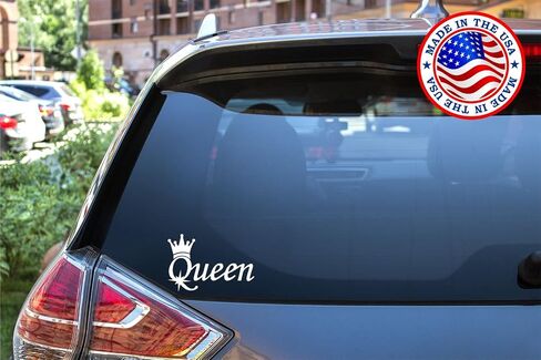 Sunset Graphics & Decals Queen Crown Styling Decal Vinyl Car Sticker | Cars Trucks Vans Walls Laptop | White | 5.5 inches | SGD000255 in Kuwait