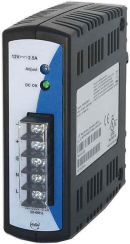 DC Power Supply, 100/240V AC, 12V DC, 30 W, 2.5 A, DIN Rail, Mfr: PSG30E12SP-A in Kuwait