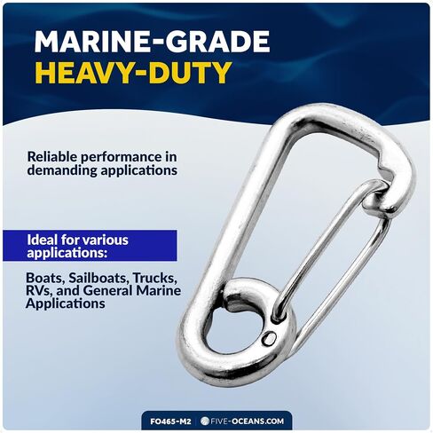 Five Oceans FO465-M2 Asymmetric Snap Hook, 3-5/32 inches (Two-Pack) FO-465-M2 in Kuwait