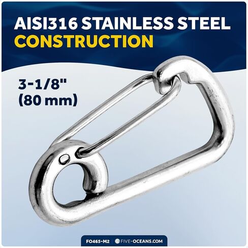 Five Oceans FO465-M2 Asymmetric Snap Hook, 3-5/32 inches (Two-Pack) FO-465-M2 in Kuwait