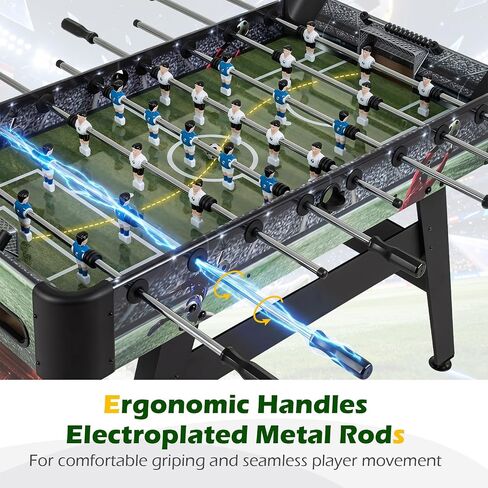 Goplus 54 Inch Full Size Foosball Table, Soccer Game Table with 2 Balls, 22 Players, Ergonomic Handles, Adjustable Leg Levelers, Competition Size Arcade Foosball Table for Home Game Room Adults in Kuwait