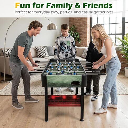 Goplus 54 Inch Full Size Foosball Table, Soccer Game Table with 2 Balls, 22 Players, Ergonomic Handles, Adjustable Leg Levelers, Competition Size Arcade Foosball Table for Home Game Room Adults in Kuwait