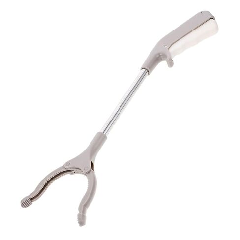 Operitacx 60cm Stainless Steel Garbage Picker Trash Clamp with Plastic Grip, Outdoor Litter Picker Tool for Waste Collection and Trash Picking, Lightweight Garbage Clip for Sanitation in Kuwait