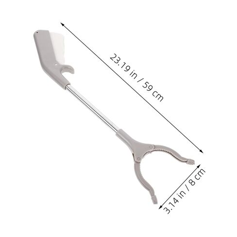 Operitacx 60cm Stainless Steel Garbage Picker Trash Clamp with Plastic Grip, Outdoor Litter Picker Tool for Waste Collection and Trash Picking, Lightweight Garbage Clip for Sanitation in Kuwait