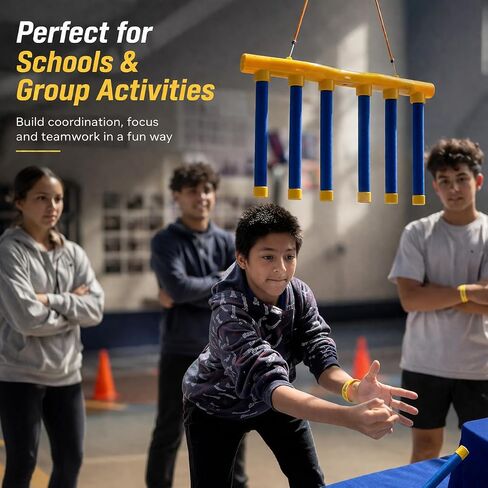لعبة Reflex Challenge Drop Stick، جهاز تحكم عن بعد 3 سرعات قابلة للتعديل، لعبة تحدي Reflex Drop Sticks، لعبة تدريب على التفاعل، (أصفر) in Kuwait