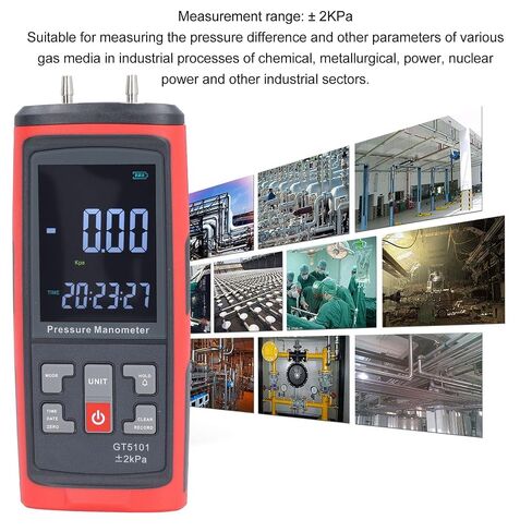 ± 2KPa مقياس الضغط التفاضلي الدقة تشكيله مقياس الضغط الرقمي لقياس الغاز صيانة HVAC مختبر اختبار ABS المواد in Kuwait