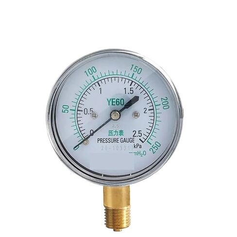 YE-60 KPA Air Diaphragm Pressure Gauge Phosphor Bronze Film Box Pressure Gauge Positive Pressure Meter(0-4kpa) in Kuwait