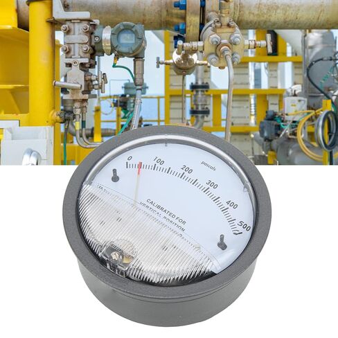 Aluminum Differential Pressure Gauge with Anti Vibration Design, Dual Scale Pointer for Clean Room & HVAC Monitoring, 1/8in NPT Interface, for Environmental Engineering & Bio Labs in Kuwait