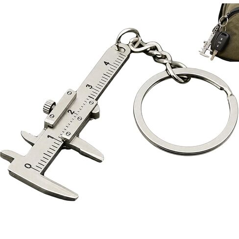 Mini Vernier Caliper Keychain, Car Keychain,Vernier Caliper Ruler Sliding Key Holder Rings Keychain Tools Cool Keychain Gift Ideas for Men Women 3D Movable Precision Measurement Tool in Saudi Arabia