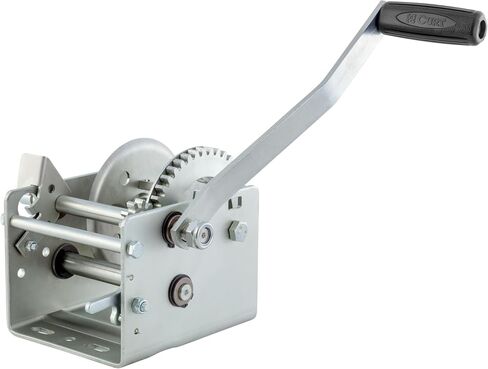 CURT 29520 Hand-Crank 2-Speed Winch, 2,000 lbs, 4.1:1 High, 10.25:1 Low Gear Ratio, 10.6" Handle in Kuwait