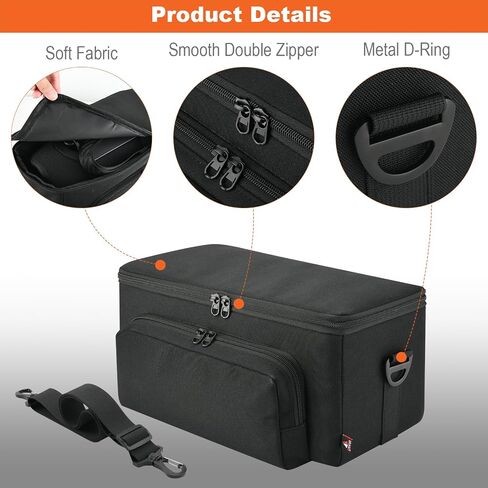 حقيبة حمل مكبر الصوت متوافقة مع مكبر الصوت المحمول JBL Xtreme 5/4/3/2، حقيبة تخزين للسفر 3 طبقات حقيبة حمل واقية مع حزام الكتف وجيب الملحقات (عبوة واحدة) in Kuwait