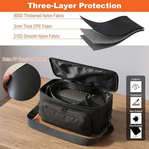 حقيبة حمل مكبر الصوت متوافقة مع مكبر الصوت المحمول JBL Xtreme 5/4/3/2، حقيبة تخزين للسفر 3 طبقات حقيبة حمل واقية مع حزام الكتف وجيب الملحقات (عبوة واحدة) in Kuwait