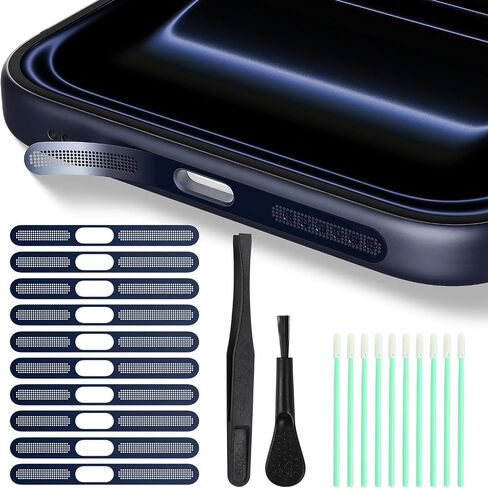10 قطع من غطاء سماعات iPhone متوافق مع iPhone 17 Pro Max (17Max) شبكة مكبر صوت، غطاء غبار مكبر صوت iPhone 17 Pro Max، ملصقات حماية ملحقات iPhone 17 Pro Max، أزرق داكن in Kuwait