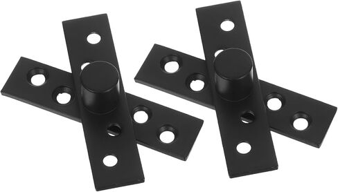 2pcs Stainless Steel Concealed Invisible Pivot Hinges 360-degree Rotation Door Pivot Hinges for Cabinets and Cupboards, Black Center Shaft Small Size, Heavy Duty Industrial in Saudi Arabia