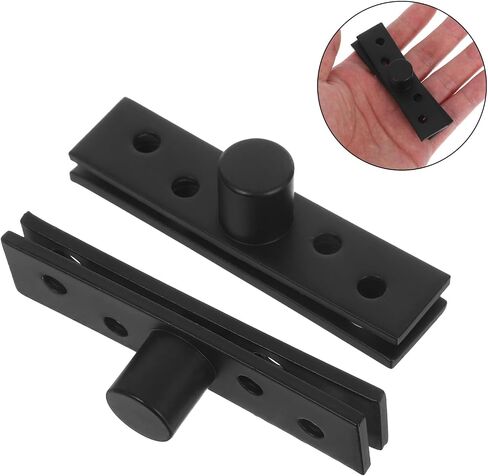 2pcs Stainless Steel Concealed Invisible Pivot Hinges 360-degree Rotation Door Pivot Hinges for Cabinets and Cupboards, Black Center Shaft Small Size, Heavy Duty Industrial in Saudi Arabia