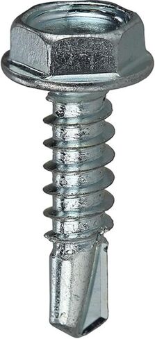 L.H. Dottie TEKHW101 Self Drilling Screw, Hex Washer Head, 10 by 1-Inch Length, 5/16-Inch Hex, Zinc Plated, 100-Pack in Kuwait