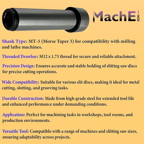 MachEl MT-3 حامل منشار الحز - M12 x 1.75 قضيب سحب للطحن وأدوات المخرطة والأقراص المشقوقة in Kuwait