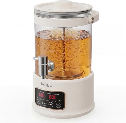 KAWU 2.5L سعة كبيرة من الغلاية الكهربائية ، غلاية صحية ، غلايات كهربائية للماء المغلي ، التحكم في درجة الحرارة ، وقت التعيين ، وظائف متعددة ، غليان الشاي الأسود ، الشاي الأخضر ، الحليب ، إلخ ،. أبيض in Kuwait