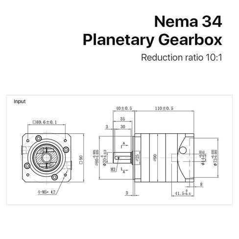 NemaRatio 10:1 Planetary Gearbox Motor Speed Reducer with 14mm Input for NemaStepper in Kuwait