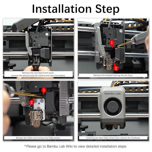 مستشعر P2S Eddy الأصلي المثبت بين جهاز بامبو P2S Extruder وP2S Hotend الذي يعمل على معايرة مستشعر تدفق الفتيل بشكل فعال لملحقات الطابعة ثلاثية الأبعاد من Bambu Lab P2S Toolhead in Kuwait