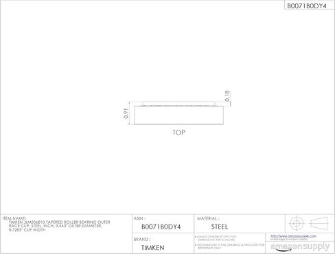 Timken JLM506810 كأس السباق الخارجي بمحمل أسطواني مدبب، فولاذ، بوصة، القطر الخارجي 3.543 بوصة، عرض الكوب 0.7283 بوصة in Kuwait