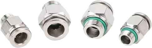 10PCS 304 Stainless Steel Tracheal Quick Coupling Plug Pneumatic G Thread Straight-Through PC-G Connector(Pc12-g03,10 PCS) in Kuwait