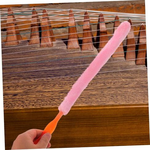 فرشاة تنظيف ERINGOGO Zithers تصميم شعر أرنب رقيق للتنظيف الشامل لجميع أنواع Zither، أداة صيانة ناعمة ولطيفة للموسيقيين، مقبض بلاستيكي وردي in Kuwait