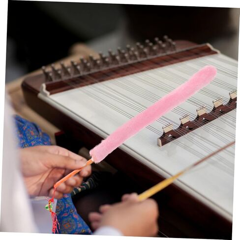 فرشاة تنظيف ERINGOGO Zithers تصميم شعر أرنب رقيق للتنظيف الشامل لجميع أنواع Zither، أداة صيانة ناعمة ولطيفة للموسيقيين، مقبض بلاستيكي وردي in Kuwait