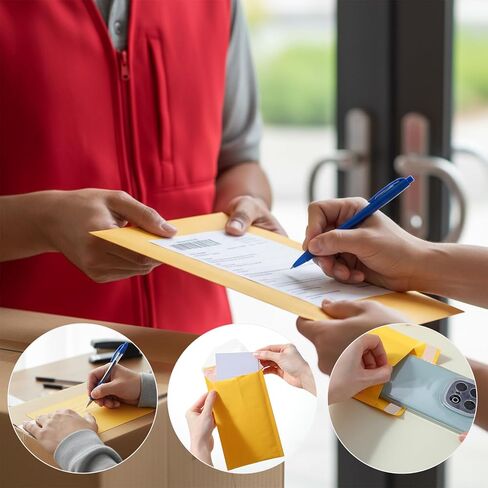 100 قطعة من مظاريف فقاعات البريد مقاس 4 × 7، مظاريف بريدية صغيرة مبطنة بختم ذاتي، مظاريف فقاعات صفراء للمجوهرات والإلكترونيات والأعمال واللوازم المكتبية in Kuwait