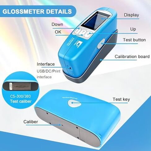 High Precision Gloss Meter for Floor, Plastic, Cars Paint, Marble - Digital Glossmeter 0-600/2000 GU for Accurate Surface Measurement - CS-300 in Kuwait