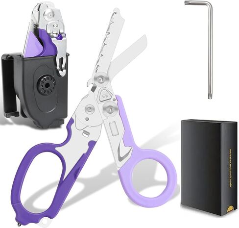 6-in-1 trauma shears - emergency responders, outdoor emergencies, medical staff, and outdoor camping, Gift box packaging with scissors storage K sheaths (pink) in Kuwait