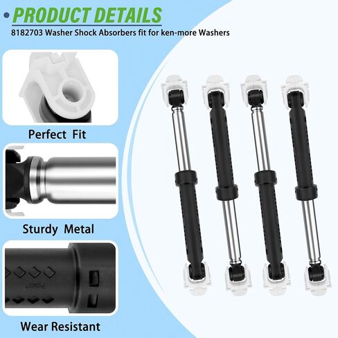 8182703 8181646 ممتص الصدمات للغسالة مناسب لـ Whirl-pool/ken-more Elite he3 he3t GHW9100LQ0 GHW9160PW1 GHW9100LQ1 GHW9100LW1 GHW9150PW1 GHW9250MQ2 GHW9250MT2 GHW9250MW2 GHW9300PW1 GHW9400PL2 in Kuwait