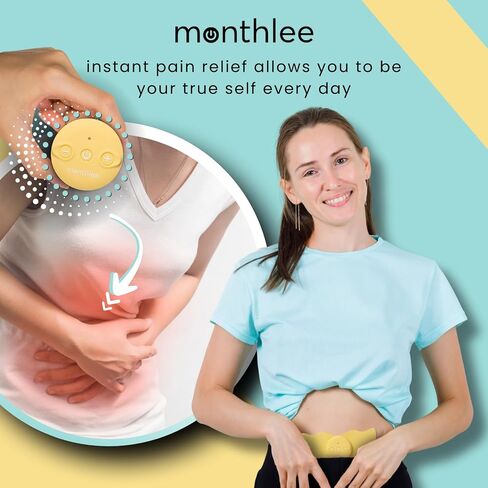 Wireless Tens Machine for Period Pain Relief & Endometriosis | Electric Rechargeable Tens Machine for Pain Relief | 6 Massage Modes 20 Intensity Levels for Relaxation (Yellow) in Kuwait
