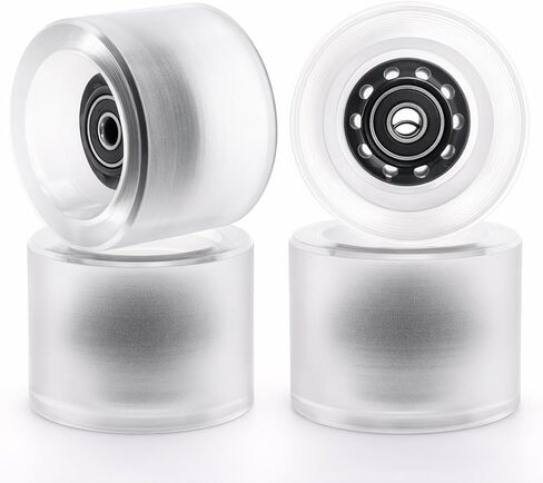 Frcctre 4 Pack 70mm Longboard Wheels, Hardness 80A PU Soft Cruising Wheel with ABEC-9 Bearings and Spacers for Skateboard Longboard and Cruisers in Kuwait