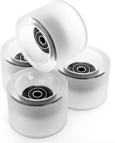 Frcctre 4 Pack 70mm Longboard Wheels, Hardness 80A PU Soft Cruising Wheel with ABEC-9 Bearings and Spacers for Skateboard Longboard and Cruisers in Kuwait